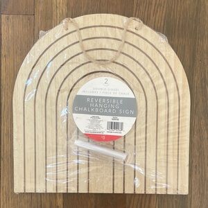 Reversible Hanging Chalkboard Sign - Natural Wood